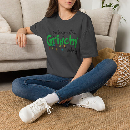 Feeling Extra Grinchy Today T-Shirt — Funny Holiday Christmas Tee with Lights