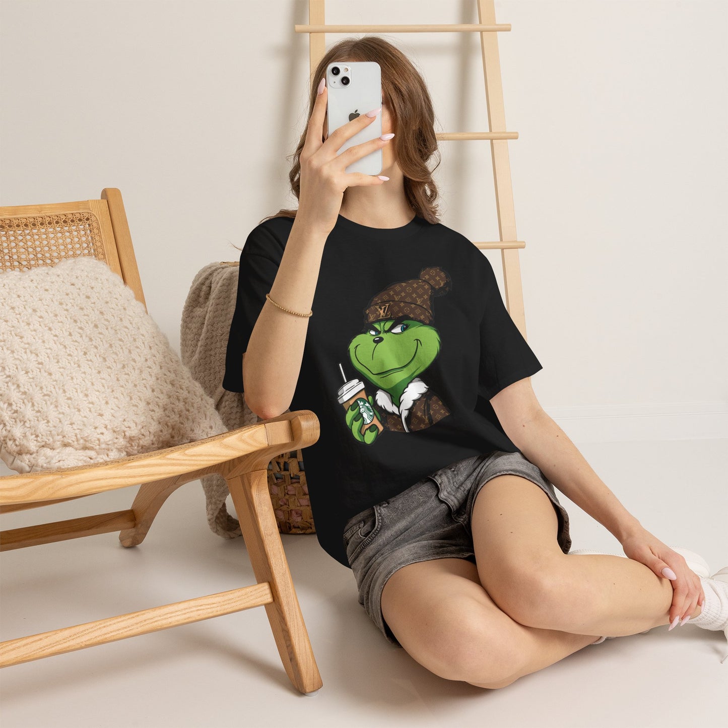Grinch Winter Beanie Tee — Cozy Holiday Grinch with Hot Cocoa T-Shirt