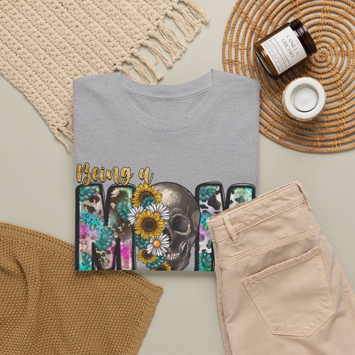 Mom Floral Graphic Tee – "Being a Mom Makes My Life an Adventure"