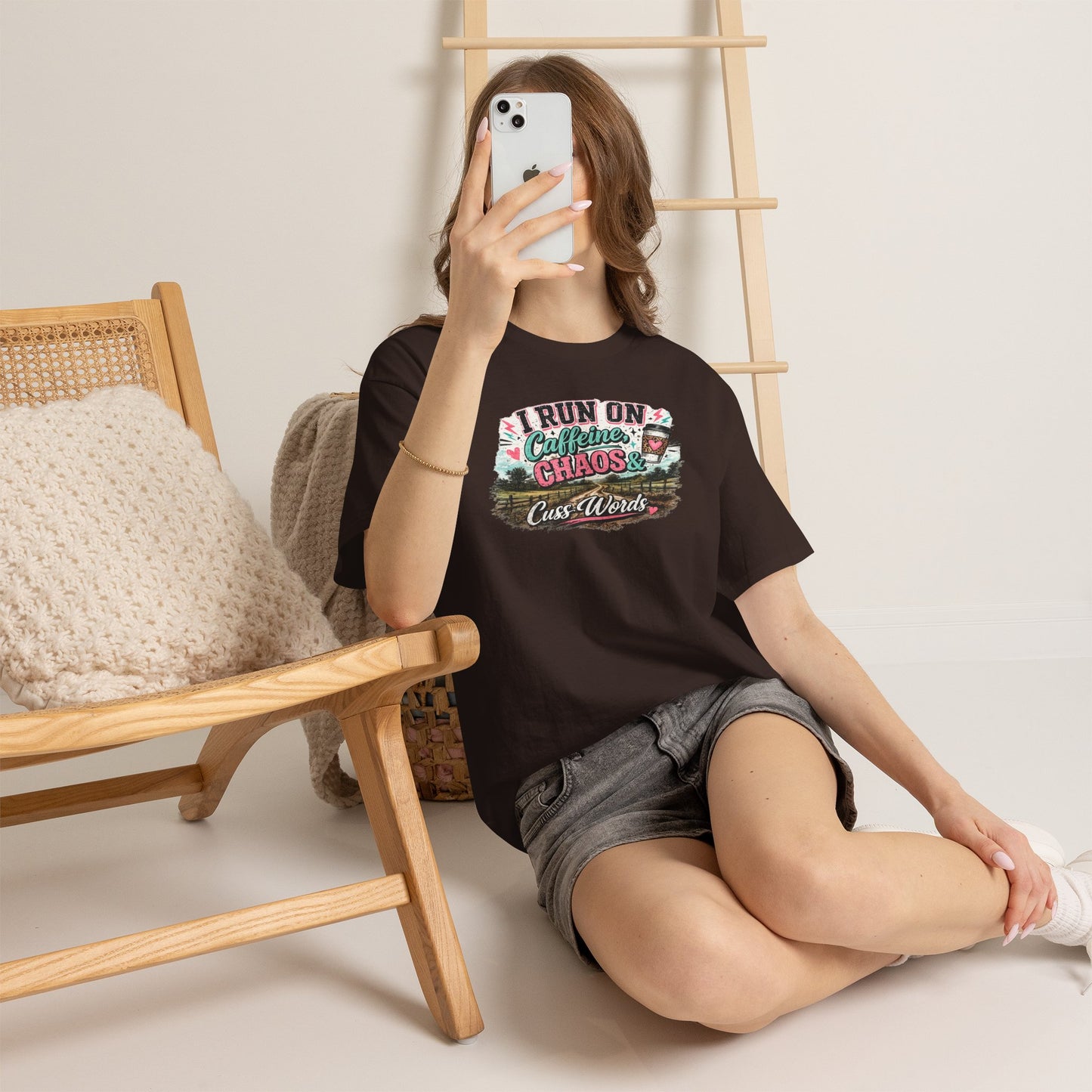 “I Run on Caffeine, Chaos & Cuss Words” Graphic Tee