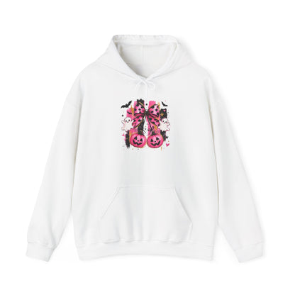 Halloween Pink Pumpkin Hoodie — Cute Spooky Gothic Cats & Bats Sweatshirt