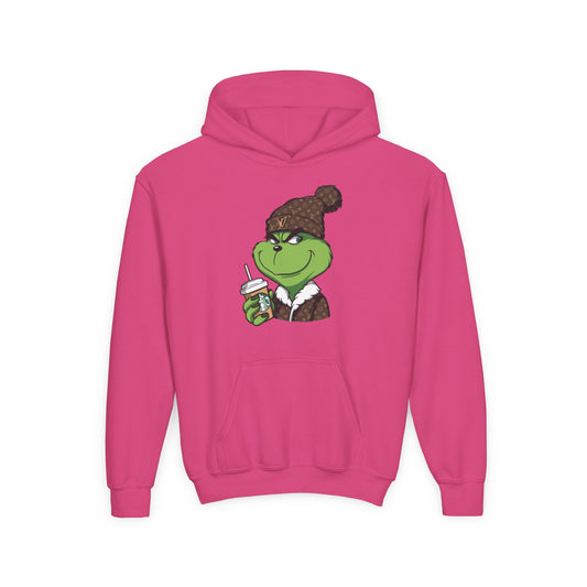 Youth Hoodie — Cozy Frog in Winter Beanie | Cute Kids' Holiday Sweatshirt