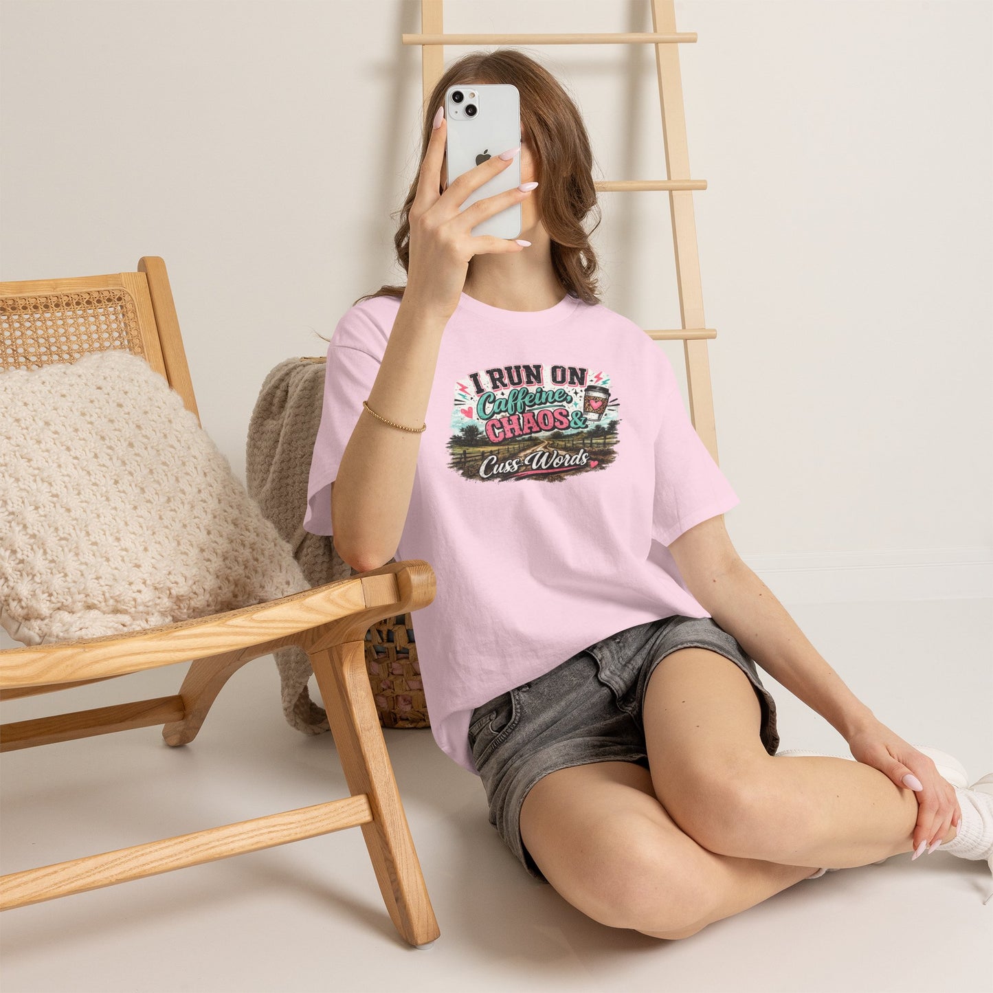 “I Run on Caffeine, Chaos & Cuss Words” Graphic Tee