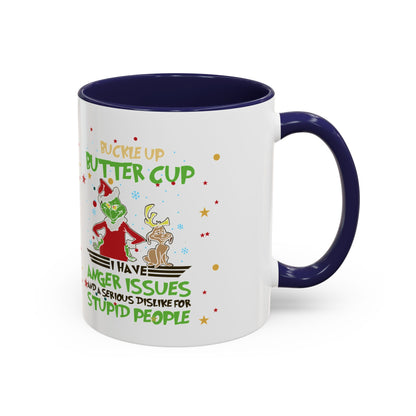 Funny Grinch Christmas Coffee Mug – "I Have Anger Issues" Holiday Accent Mug
