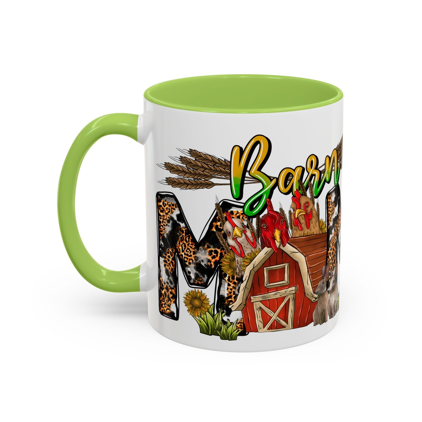Barn MOM Coffee Mug — Leopard Print Farmhouse Accent Mug (11/15 oz)