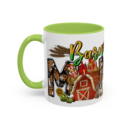 Barn MOM Coffee Mug — Leopard Print Farmhouse Accent Mug (11/15 oz)