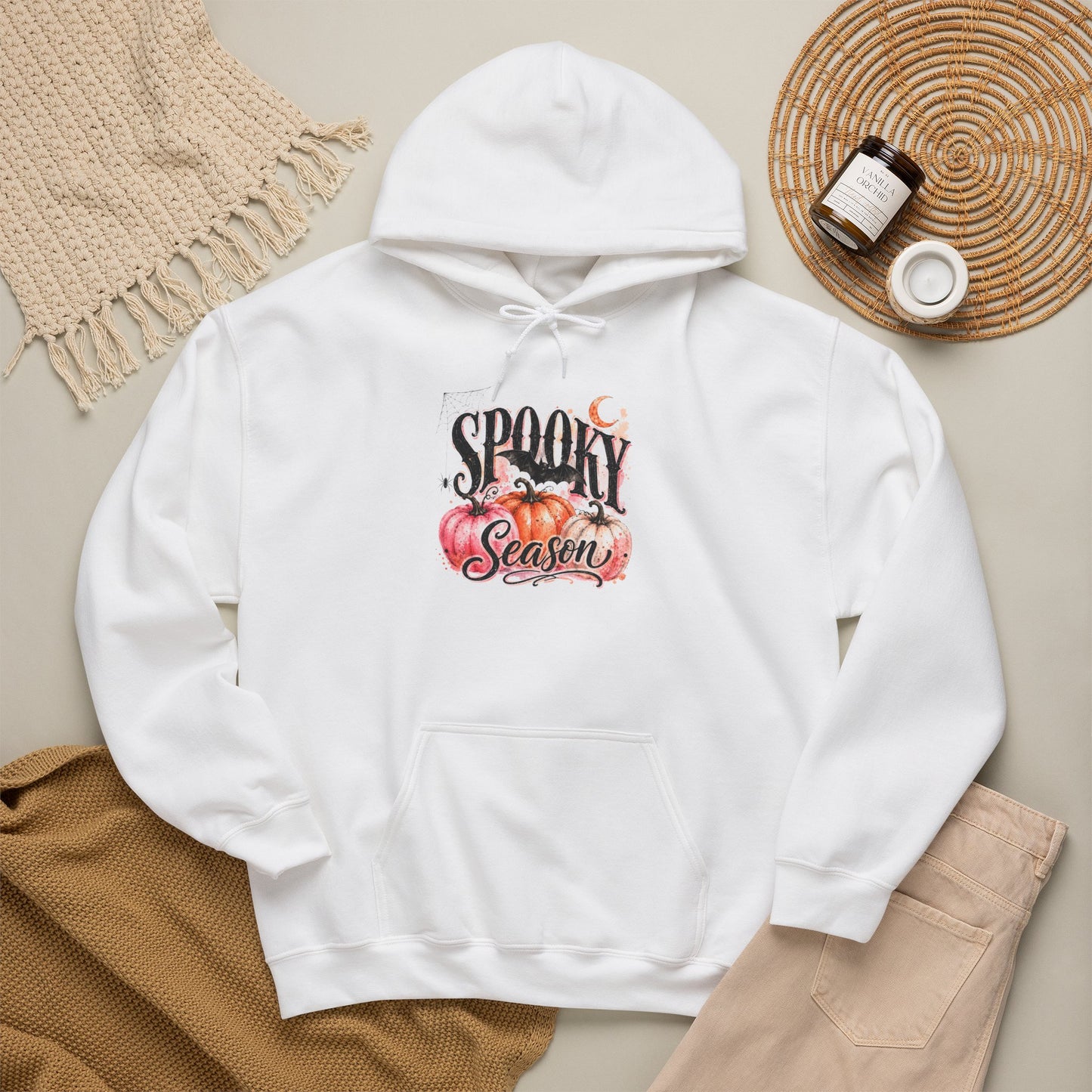Spooky Season Hoodie – Halloween Pumpkin Graphic Hooded Sweatshirt