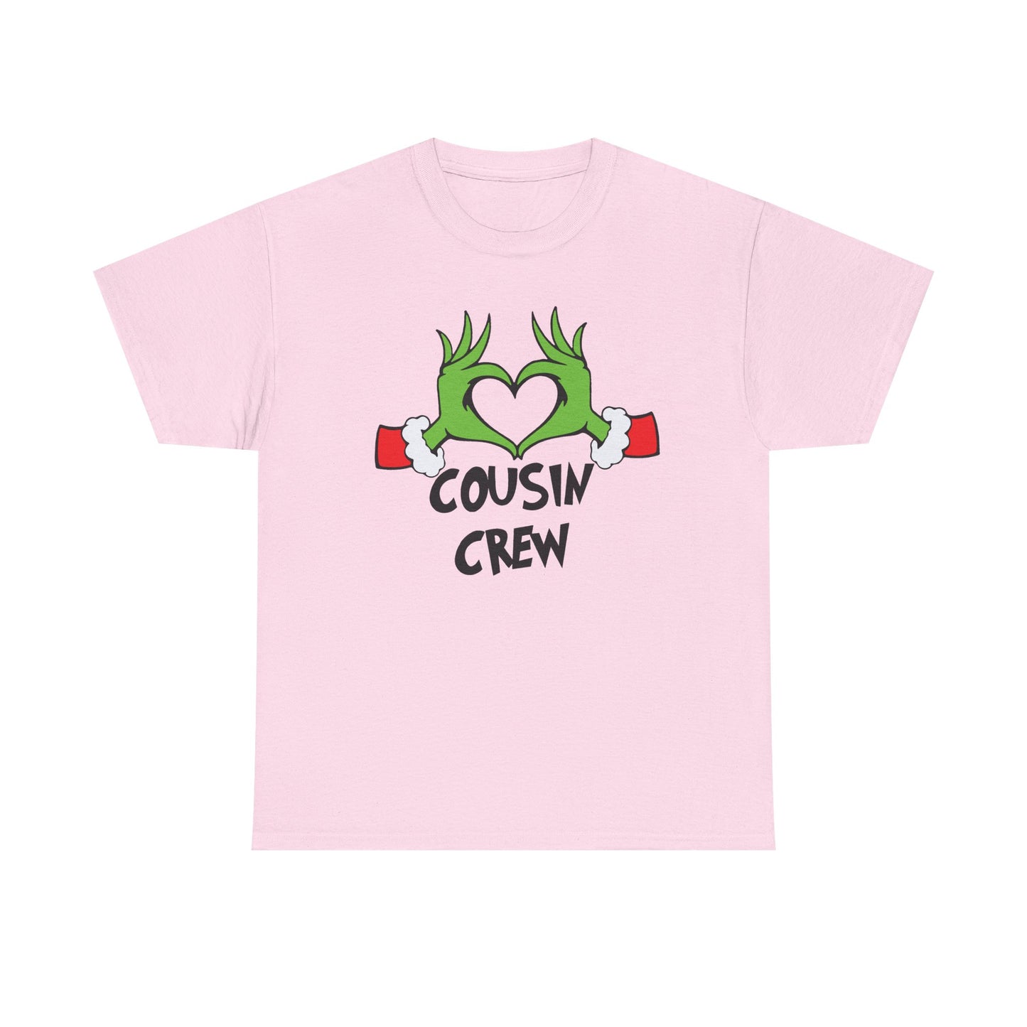 Cousin Crew T-Shirt — Fun Grinch Hands Heart Family Tee
