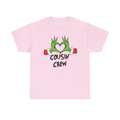 Cousin Crew T-Shirt — Fun Grinch Hands Heart Family Tee