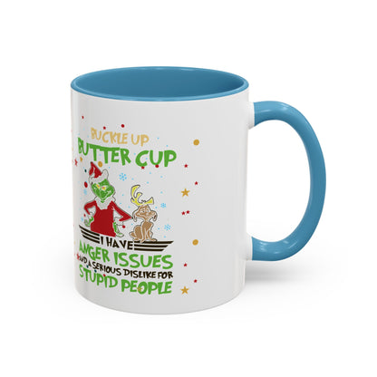 Funny Grinch Christmas Coffee Mug – "I Have Anger Issues" Holiday Accent Mug
