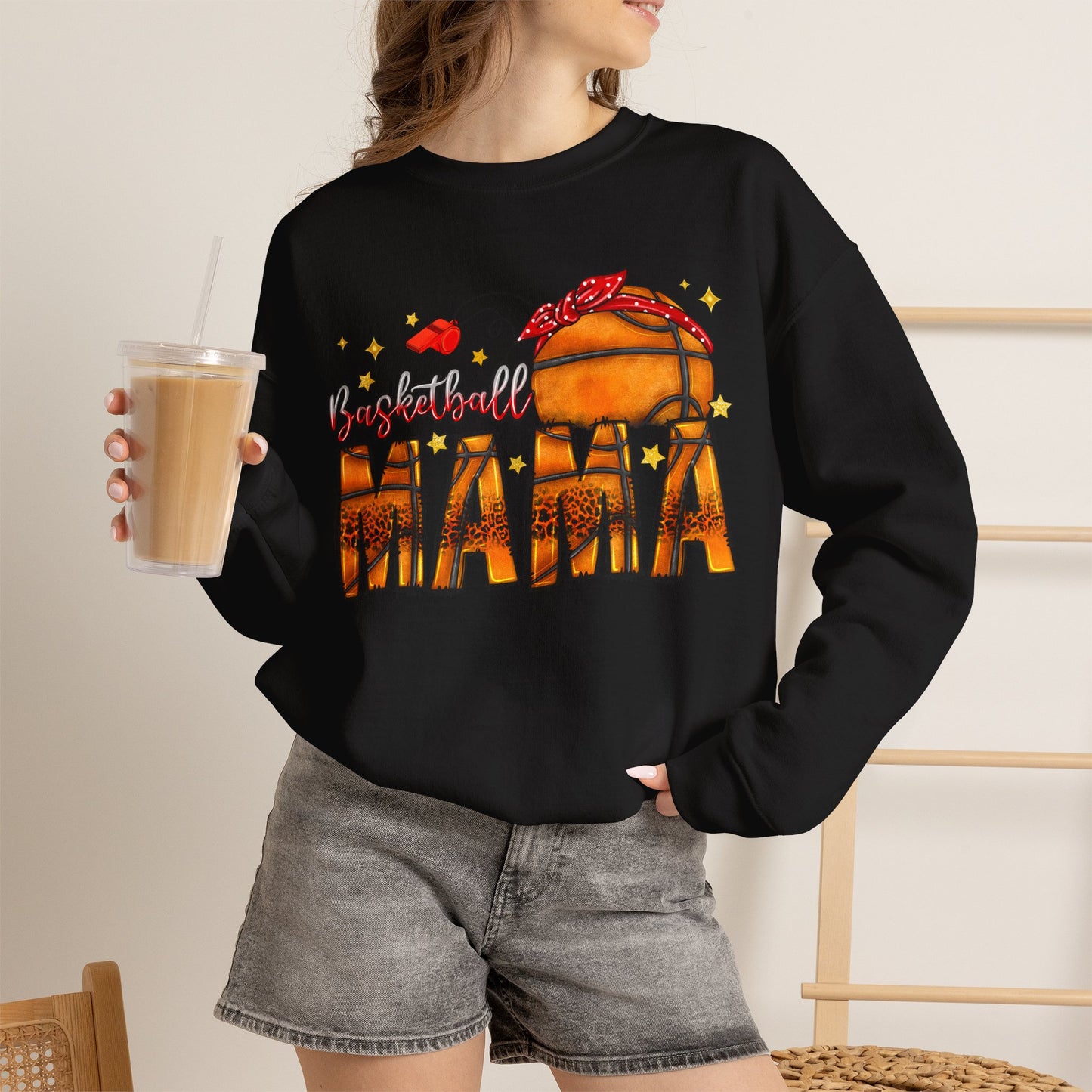 Basketball Mama Sweatshirt — Women's Basketball Mom Crewneck