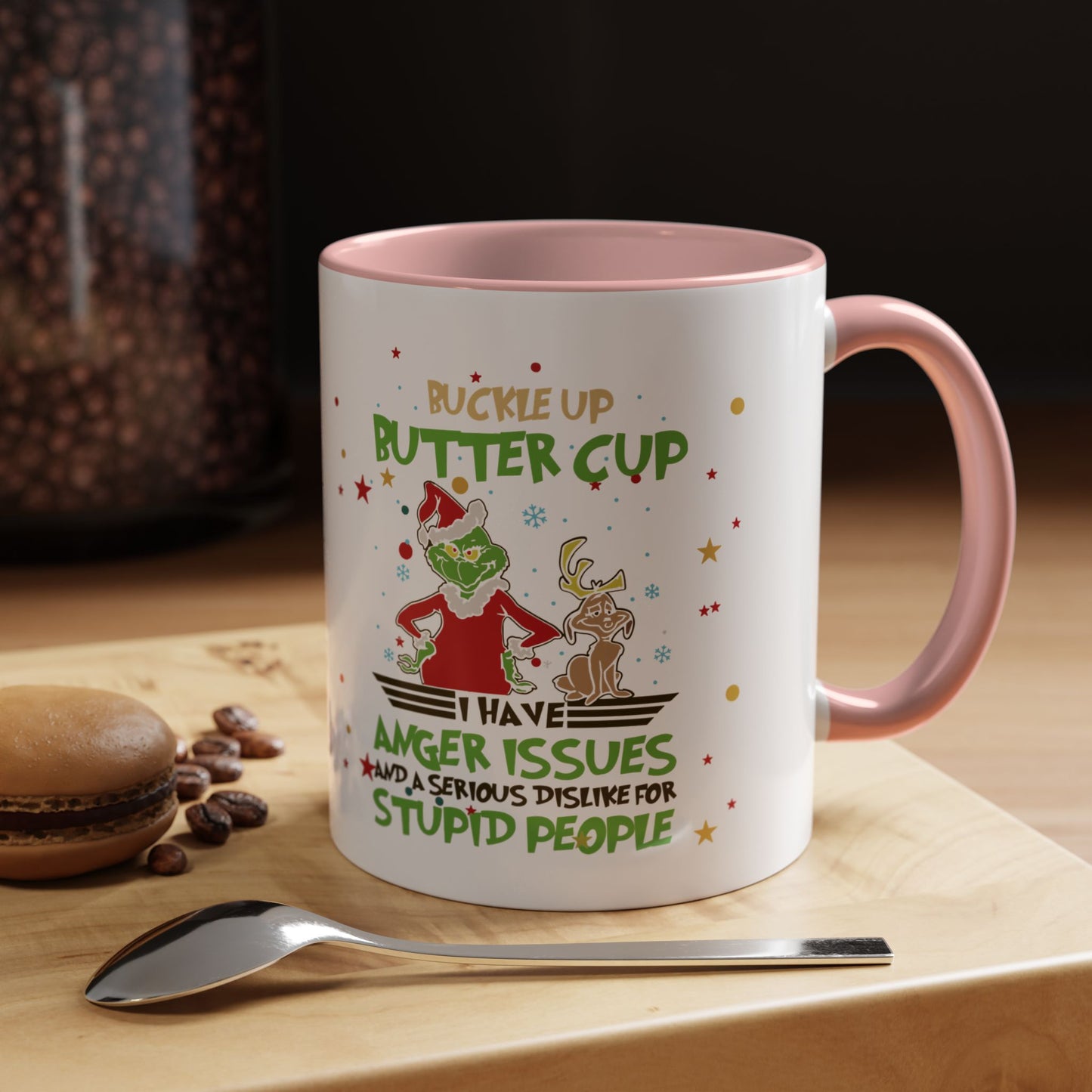 Funny Grinch Christmas Coffee Mug – "I Have Anger Issues" Holiday Accent Mug