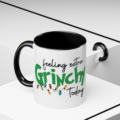 Feeling Extra Grinchy Today Coffee Mug — Holiday Funny Ceramic Mug (11/15oz)