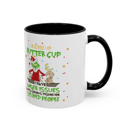 Funny Grinch Christmas Coffee Mug – "I Have Anger Issues" Holiday Accent Mug