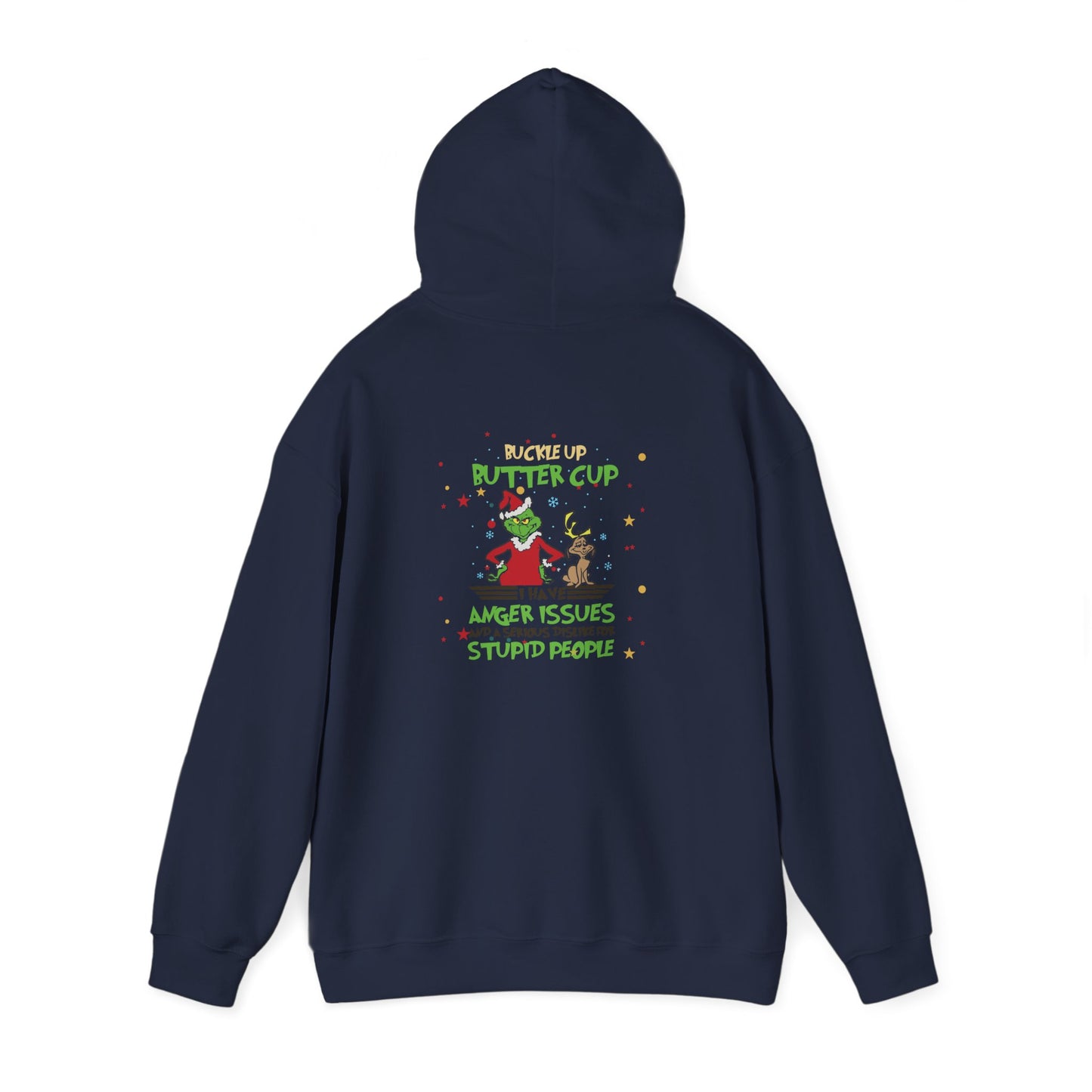 Grinch Christmas Hoodie — “Back the F Up Buttercup” Funny Holiday Sweatshirt