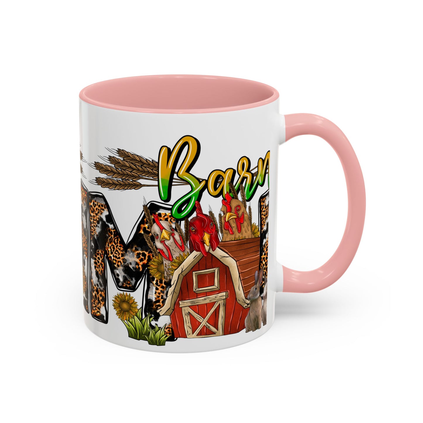 Barn MOM Coffee Mug — Leopard Print Farmhouse Accent Mug (11/15 oz)