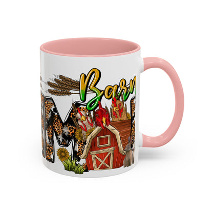 Barn MOM Coffee Mug — Leopard Print Farmhouse Accent Mug (11/15 oz)