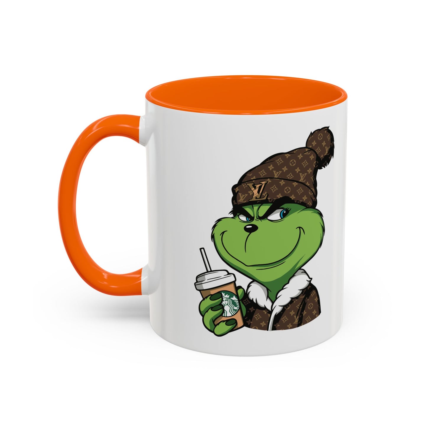 Grinch Luxury Winter Coffee Mug – Designer Beanie & Holiday Drink Cartoon (11/15oz)