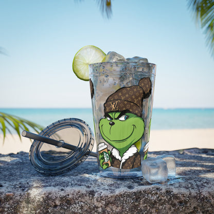 Grinch Streetwear 16oz Tumbler with Straw — Luxury Beanie Design
