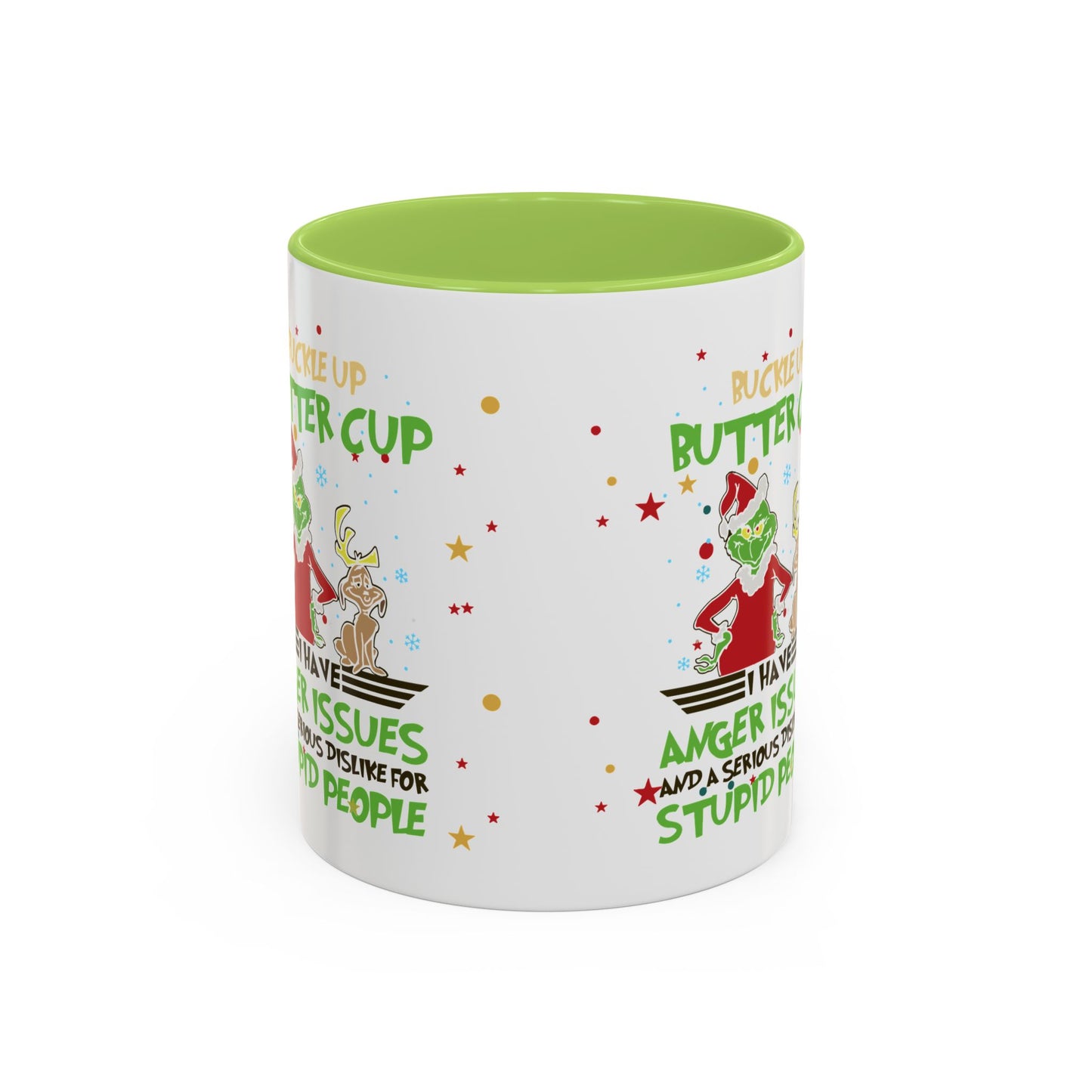 Funny Grinch Christmas Coffee Mug – "I Have Anger Issues" Holiday Accent Mug