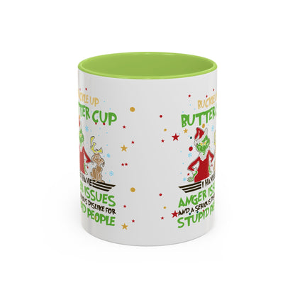 Funny Grinch Christmas Coffee Mug – "I Have Anger Issues" Holiday Accent Mug