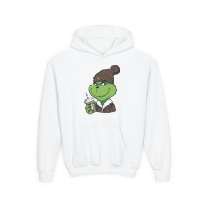 Youth Hoodie — Cozy Frog in Winter Beanie | Cute Kids' Holiday Sweatshirt