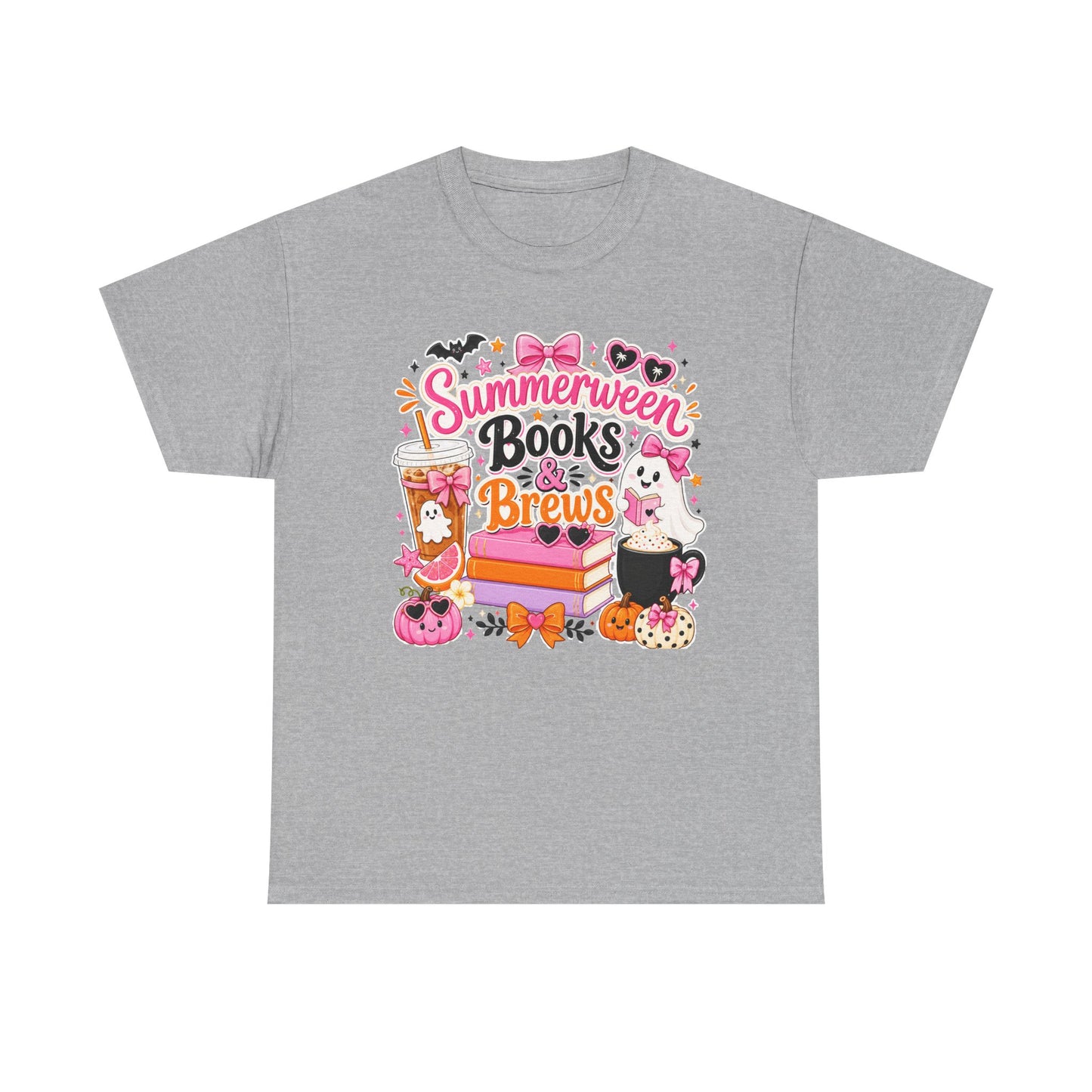 Books & Brews Tee — "Summerween" Cute Halloween Reading Shirt