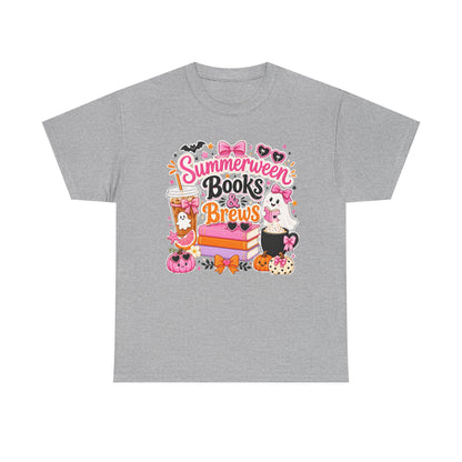 Books & Brews Tee — "Summerween" Cute Halloween Reading Shirt