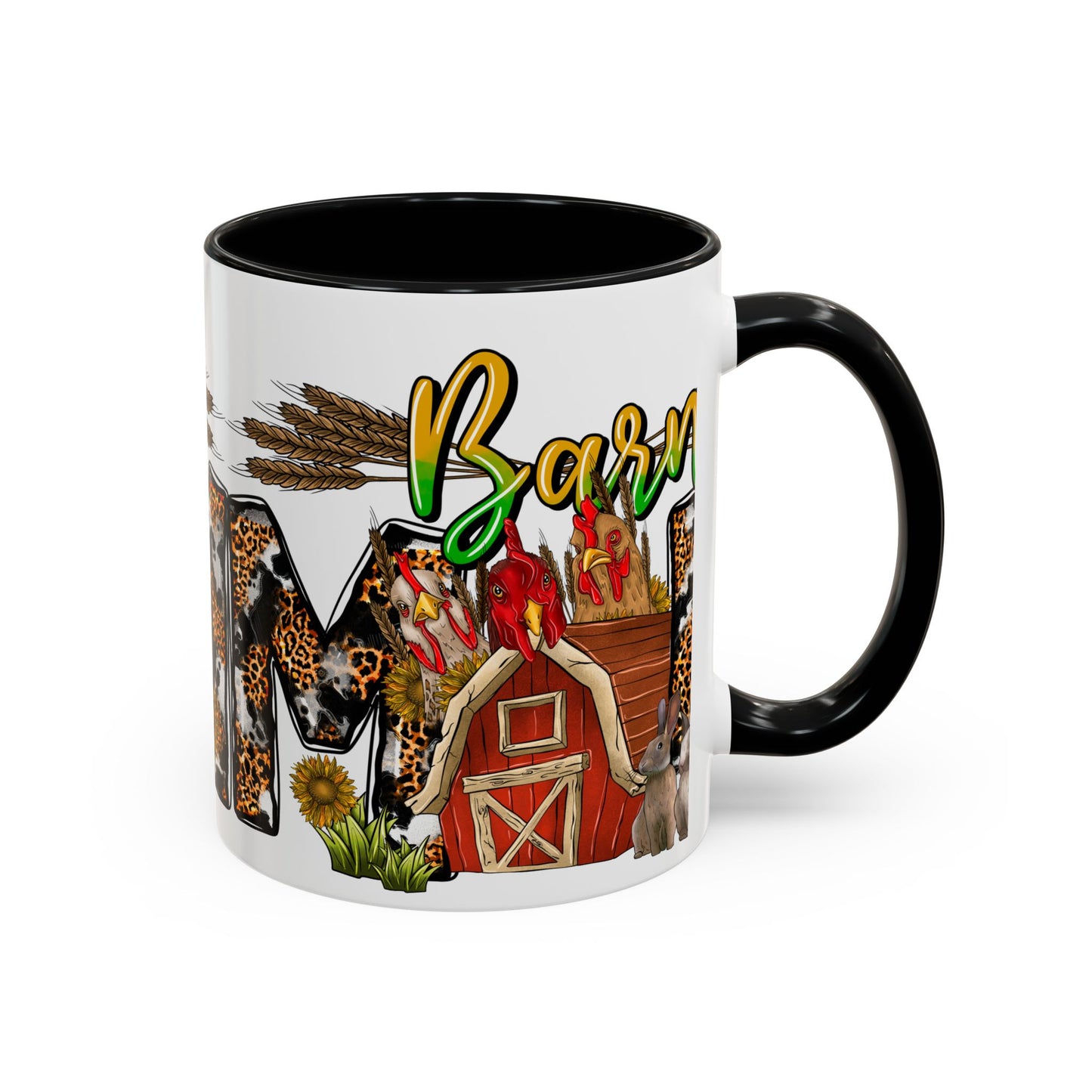 Barn MOM Coffee Mug — Leopard Print Farmhouse Accent Mug (11/15 oz)