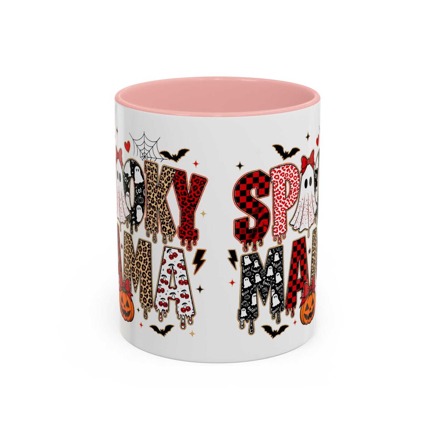 Spooky Mama Accent Coffee Mug — Halloween Ghost Pumpkin 11/15oz