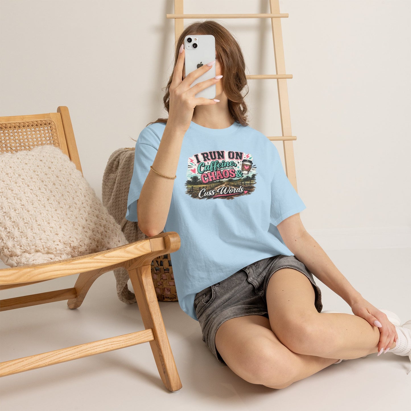 “I Run on Caffeine, Chaos & Cuss Words” Graphic Tee