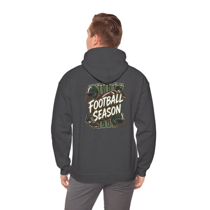 Football Season Hoodie — Vintage Helmets & Plaid Back Graphic