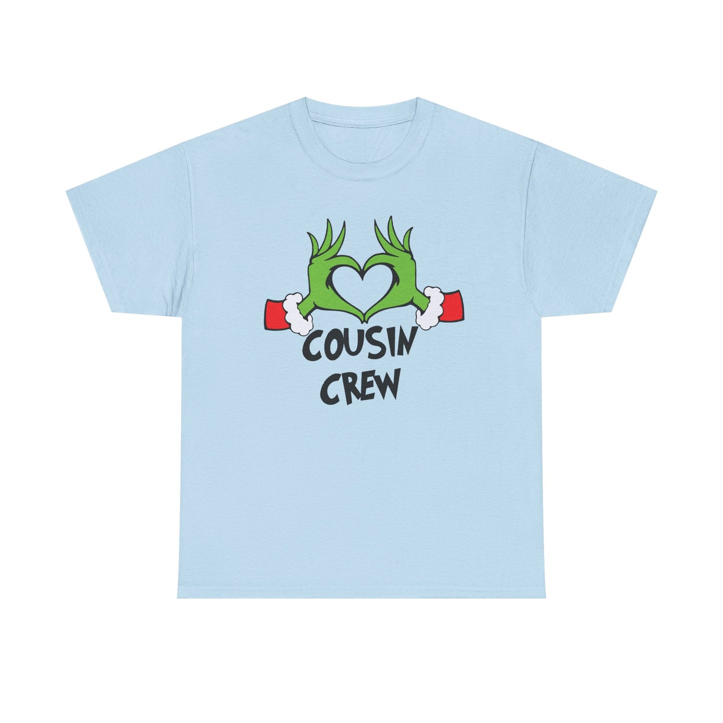 Cousin Crew T-Shirt — Fun Grinch Hands Heart Family Tee