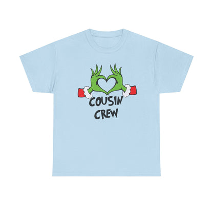 Cousin Crew T-Shirt — Fun Grinch Hands Heart Family Tee