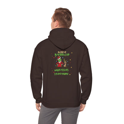 Grinch Christmas Hoodie — “Back the F Up Buttercup” Funny Holiday Sweatshirt