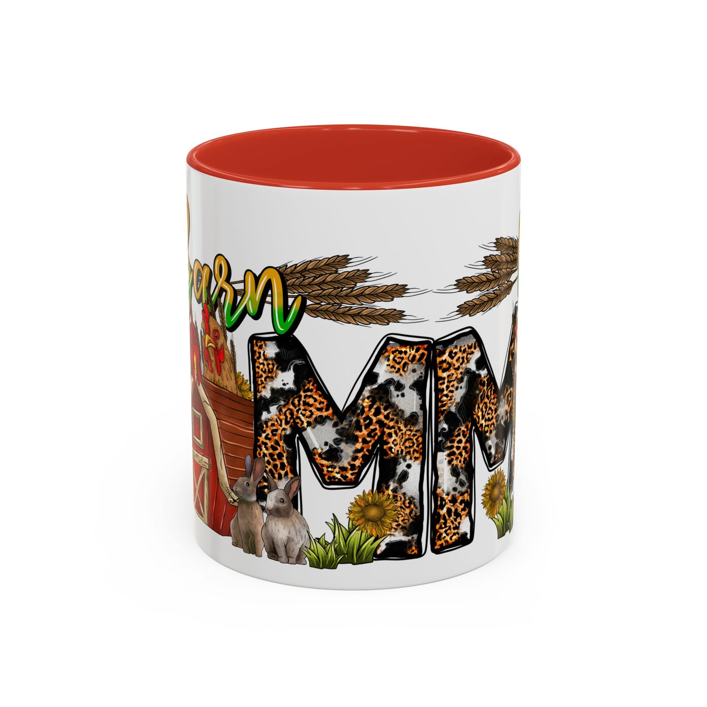 Barn MOM Coffee Mug — Leopard Print Farmhouse Accent Mug (11/15 oz)