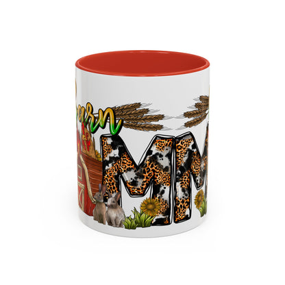 Barn MOM Coffee Mug — Leopard Print Farmhouse Accent Mug (11/15 oz)
