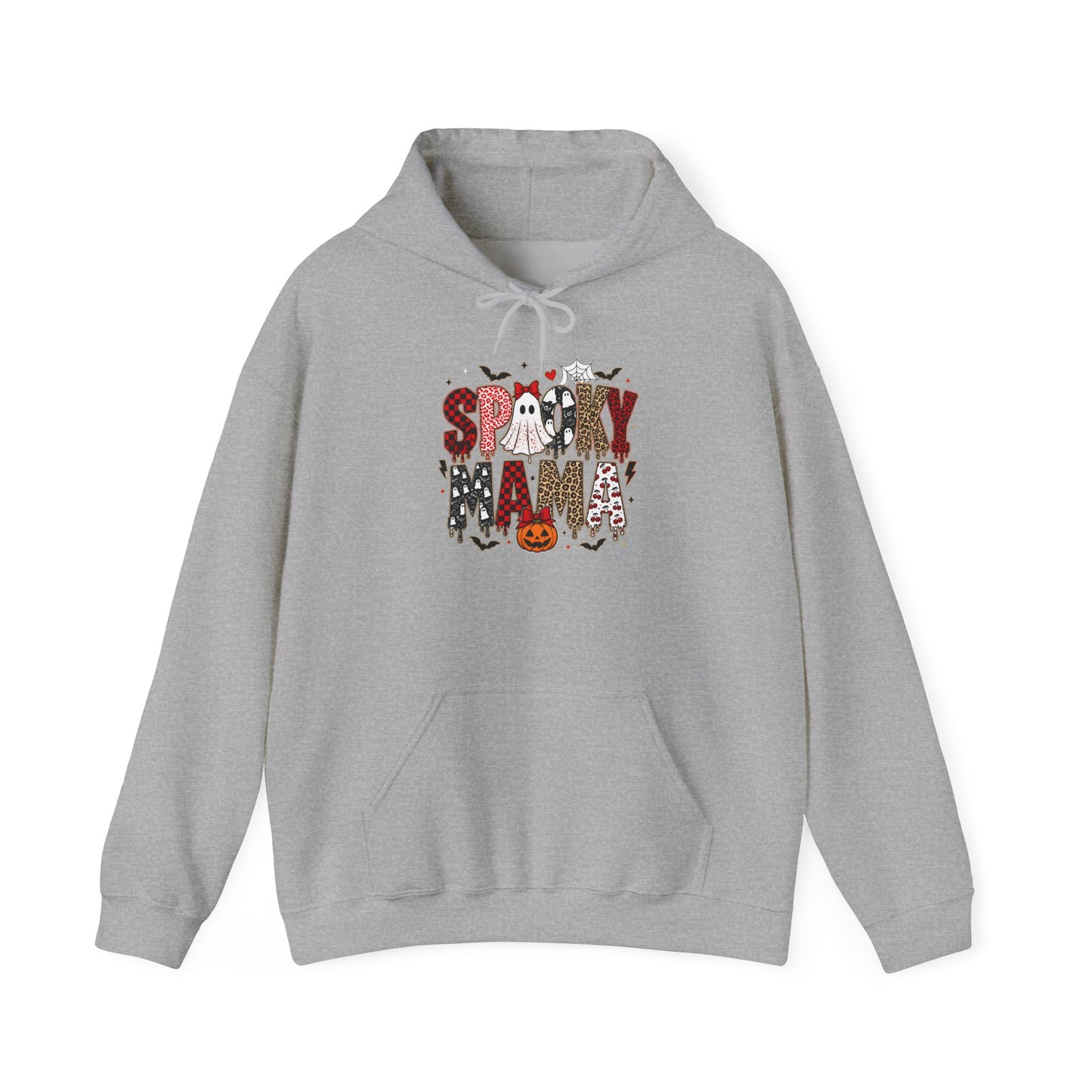 Spooky Mama Hoodie - Cute Halloween Mom Sweatshirt with Pumpkin & Ghosts