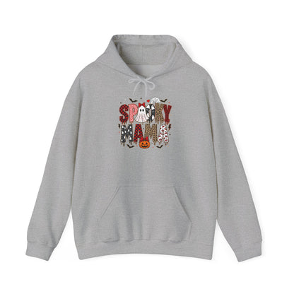 Spooky Mama Hoodie - Cute Halloween Mom Sweatshirt with Pumpkin & Ghosts
