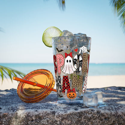 Halloween Mama 16oz Straw Tumbler – Cute Ghost & Pumpkin Party Drink Cup