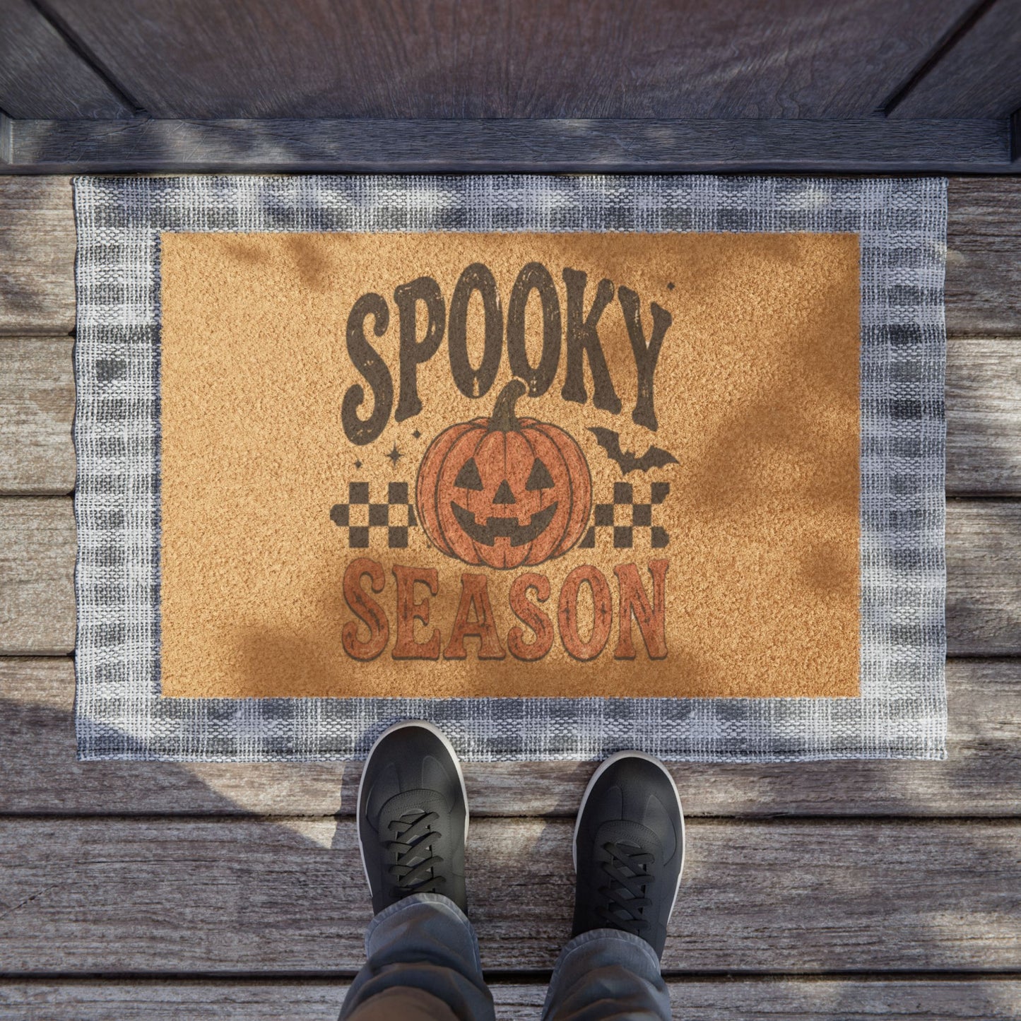 Spooky Season Pumpkin Doormat — Halloween Welcome Mat