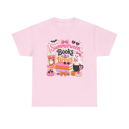 Books & Brews Tee — "Summerween" Cute Halloween Reading Shirt