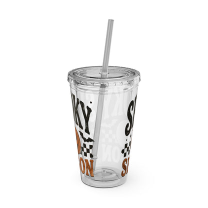 Spooky Season 16oz Tumbler with Straw — Halloween Pumpkin Travel Cup