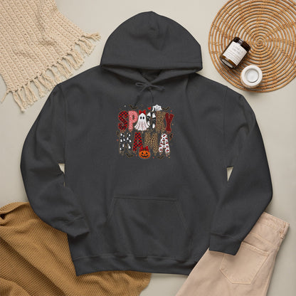 Spooky Mama Hoodie - Cute Halloween Mom Sweatshirt with Pumpkin & Ghosts