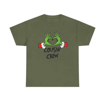 Cousin Crew T-Shirt — Fun Grinch Hands Heart Family Tee
