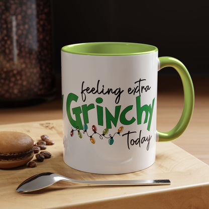 Feeling Extra Grinchy Today Coffee Mug — Holiday Funny Ceramic Mug (11/15oz)