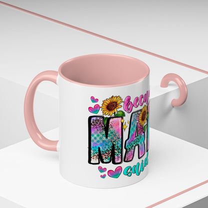 Coffee Mug — "Because Mama Said So" Colorful Sunflower Accent Mug (11/15oz)