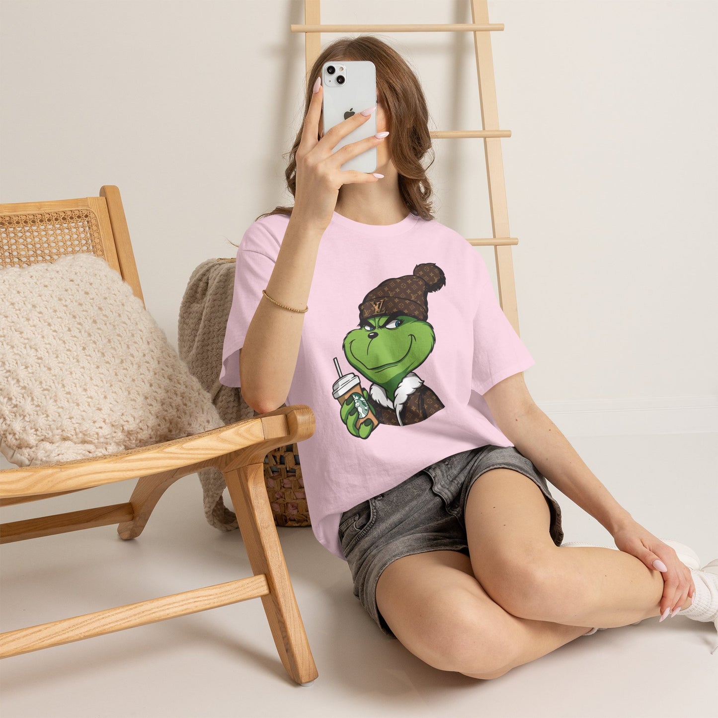 Grinch Winter Beanie Tee — Cozy Holiday Grinch with Hot Cocoa T-Shirt