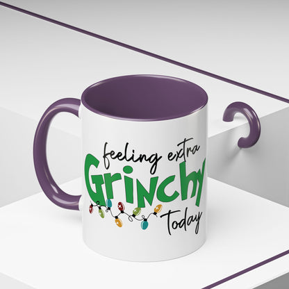 Feeling Extra Grinchy Today Coffee Mug — Holiday Funny Ceramic Mug (11/15oz)