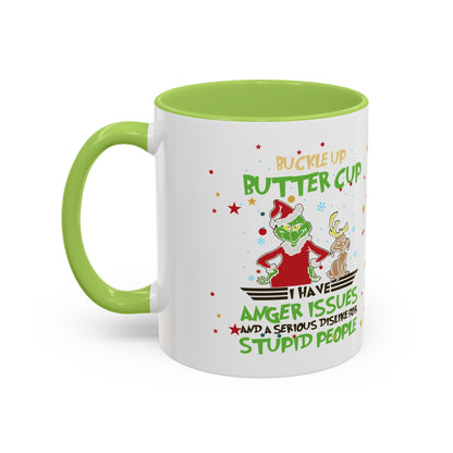Funny Grinch Christmas Coffee Mug – "I Have Anger Issues" Holiday Accent Mug